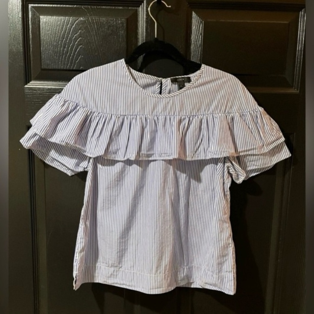 J. Crew Pinstriped Cotton Blouse